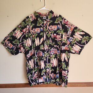 The Disney Catalog Mickey Mouse Rayon Hawaiian Shirt Surfboard Beach Men’s 3XL